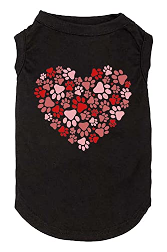 Hunde-Shirts mit Herz-Druck, lustige Grafik, kleine, große Hundekleidung, Welpenweste, personalisierbar, Geschenk für Hund, Valentinstag, Bekleidung (klein, schwarz01) von weokwock