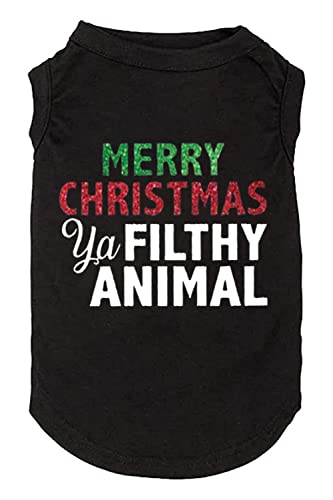 Hunde-Weihnachtskostüme Hund Frohe Weste Lustige Grafikdruck Shirts für kleine große Hunde für Welpen (XX-Large, Schwarz-1) von weokwock