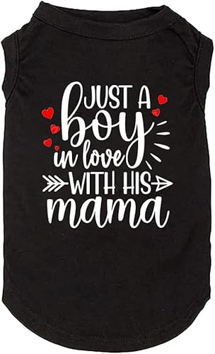 Hundebekleidung "Just a Boy in Love with Mama", Haustierbedarf, Weste, für kleine, mittelgroße und große Hunde, Eltern-Kind-Anzug, Größe XS, Schwarz von weokwock