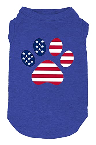 Hundekleidung mit amerikanischer Flagge, bedruckt für Hunde, Shirt, Eis am Stiel, 4. Juli, lustige Grafik-T-Shirts, kleine große Hunde, Sportweste, Haustierbedarf, Geschenke (Medium, Blau 02) von weokwock