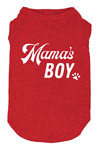 Hundeshirts Buchstabe bedruckte Weste für kleine große Hunde Slogan Kostüm Hund Pyjama Welpe Geschenk Haustier Kleidung Mama's Boy (Large, M-Red01) von weokwock