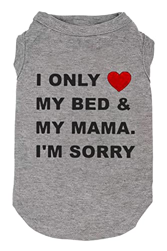 Hundeshirts Buchstabe bedruckte Weste für kleine große Hunde Slogan Kostüm Hund Pyjama Welpe Geschenk Haustier Kleidung Mama's Boy (Small, O-Grey01) von weokwock