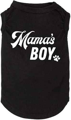 Hundeshirts Buchstabe bedruckte Weste für kleine große Hunde Slogan Kostüm Hund Pyjama Welpe Geschenk Haustier Kleidung Mama's Boy (X-Large, M-Black) von weokwock