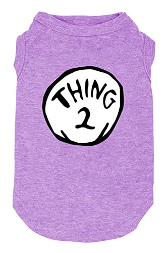 Sport-Fan-Hunde-T-Shirt, Haustierbedarf, lustige Kultur-Shirts, Mark Thing 1 to Thing, 3 bedruckte mehrere Hundekleidung, Welpenweste (groß, lila02) von weokwock