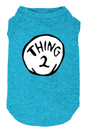 Sport-Fan-Hunde-T-Shirt, Haustierbedarf, lustige Kultur-Shirts, Mark Thing 1 to Thing, 3 bedruckte mehrere Hundekleidung, Welpenweste (klein, blau02) von weokwock