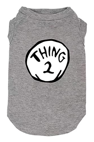 Sport-Fan-Hunde-T-Shirt, Haustierbedarf, lustige Kultur-Shirts, Mark Thing 1 to Thing, 3 bedruckte mehrere Hundekleidung, Welpenweste (klein, grau02) von weokwock