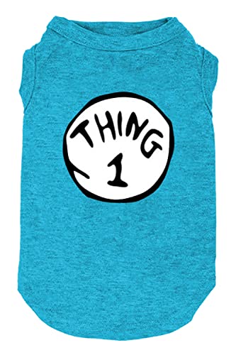 Sport-Fan-Hunde-T-Shirt, Haustierbedarf, lustige Kultur-Shirts, Mark Thing 1 to Thing 3 bedruckte mehrere Hundekleidung, Welpenweste (X-Large, Blue01) von weokwock