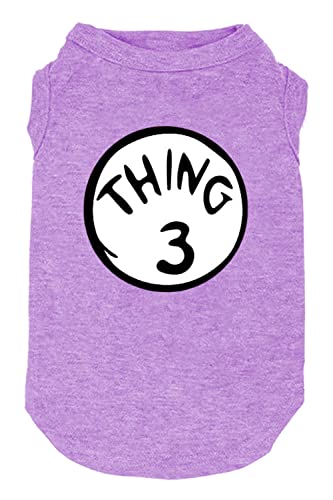 Sport-Fan-Hunde-T-Shirt, Haustierbedarf, lustige Kultur-Shirts, Mark Thing 1 to Thing 3 bedruckte mehrere Hundekleidung, Welpenweste (XX-Large, Purple03) von weokwock