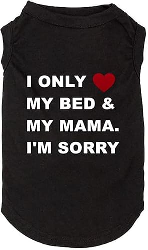 weokwock Hunde-Shirts, Buchstaben-bedruckte Weste für kleine und große Hunde, Slogan-Kostüm, Hunde-Pyjama, Welpen-Geschenk, Haustierkleidung, Mama's Boy (S, O-Schwarz) von weokwock