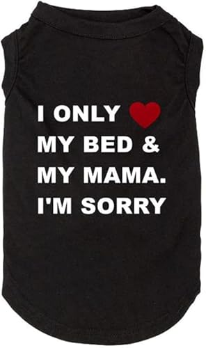 weokwock Hunde-Shirts, Buchstaben-bedruckte Weste für kleine und große Hunde, Slogan-Kostüm, Hunde-Pyjama, Welpengeschenk, Haustierkleidung, Mama's Boy (Größe XL, O-Schwarz) von weokwock
