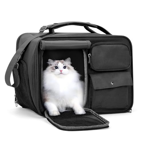 Pet Cat Transporttasche für Katzen, weich, Schwarz von weradar