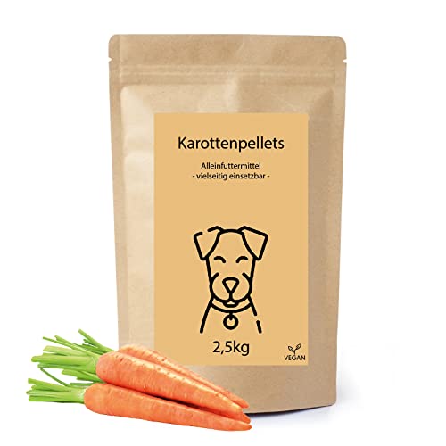 Karotten-Pellets für den Hund 2,5kg | Pellets in Bio-Qualität | Ideal zum Barfen | Wirkt stoffwechselfördernd und wirkt Sich positiv auf die Verdauung aus | Möhrenpellets von what the shop