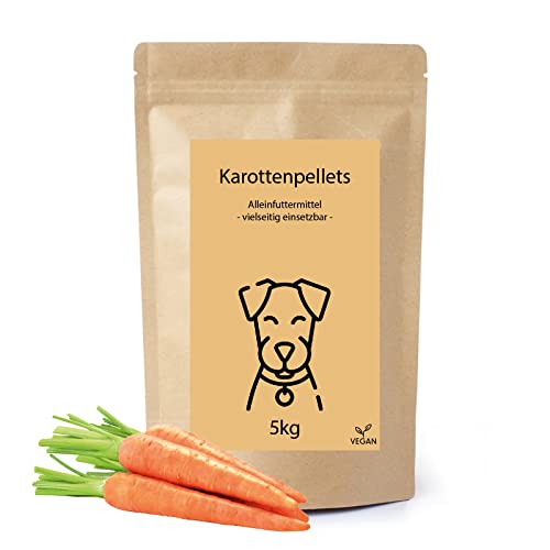 Karotten-Pellets für den Hund 5kg | Pellets in Bio-Qualität | Ideal zum Barfen | Wirkt Sich stoffwechselfördernd und positiv auf die Verdauung aus | Möhrenpellets von what the shop