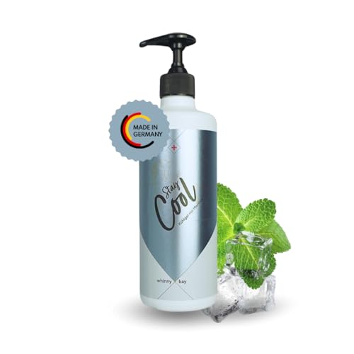 whinny X bay Kühlsalbe Stay Cool – regenerierendes Kühlgel mit Pumpspender & Menthol | muskelentspannend, schnell einziehend & pflegend, 500ml von whinny X bay