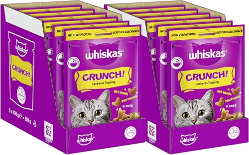 WHISKAS® Crunch Portionsbeutel mit Huhn, Truthahn und Ente 2 x 6 x 100g von whiskas