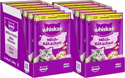WHISKAS® Milch-Kätzchen mit Huhn Junior 2-12 Monate 2 x 6 x 50g von whiskas