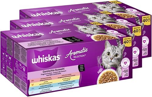 WHISKAS® Portionsbeutel Multipack Aromatic Selection Gemischte Auswahl 3 x 40 x 85g von whiskas