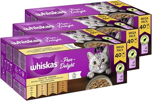 WHISKAS® Portionsbeutel Multipack Pure Delight Geflügel Ragout in Gelee 3 x 40 x 85g von whiskas