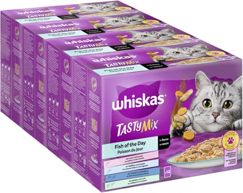 WHISKAS® Tasty Mix Multipack Portionsbeutel Fish of The Day in Sauce 4x12x85g von whiskas