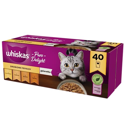 WHISKAS Adult 1+ Pure Delight Katzennassfutter Portionsbeutel Multipack Geflügel Ragout in Gelee 40 x 85g WHISKAS Adult 1+ Pure Delight Katzennassfutter Portionsbeutel Multipack Geflügel Ragout in Gelee 40 x 85g von whiskas