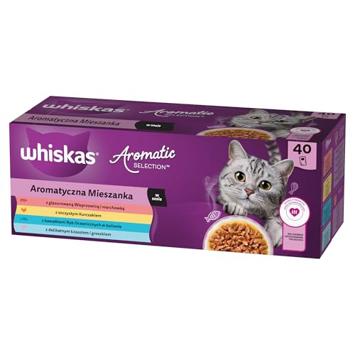 WHISKAS Aromatic Selection Multipack Portionsbeutel 1+ Gemischte Auswahl 4 Varietäten Schwein, Huhn, Meeresfisch, Lachs in Sauce 40 x 85g WHISKAS Aromatic Selection Multipack Portionsbeutel 1+ Gemischte Auswahl 4 Varietäten Schwein, Huhn, Meeresfisch, Lachs in Sauce 40 x 85g von whiskas