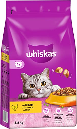 WHISKAS Katzen Trockenfutter Beutel Adult 1+ mit Huhn 3,8kg von whiskas
