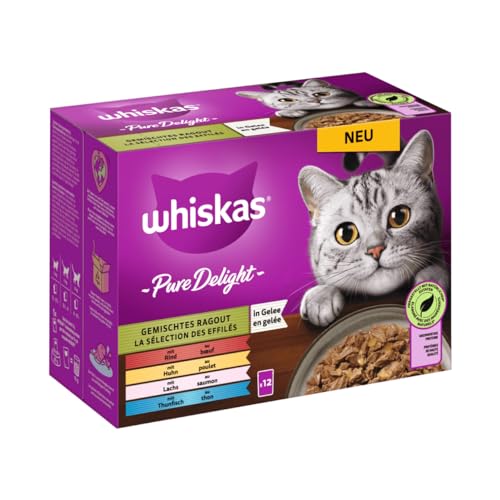 Whiskas +1 Ragout Auswahl in Gelee | 2X 24x85g Katzenfutter Nass von whiskas