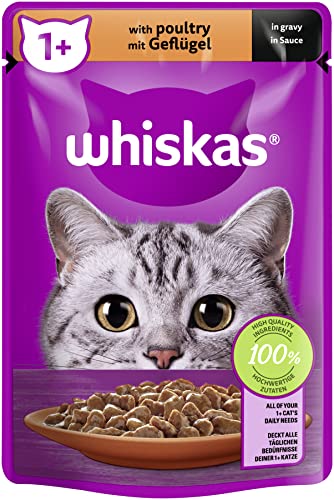 Whiskas 1+ Katzenfutter, Geflügel in Sauce, 85 g von whiskas
