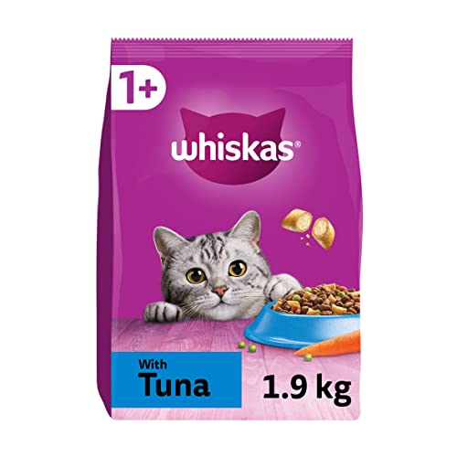 Whiskas 1+ Thunfisch, Trockenfutter für ausgewachsene Katzen, 1900 g von whiskas