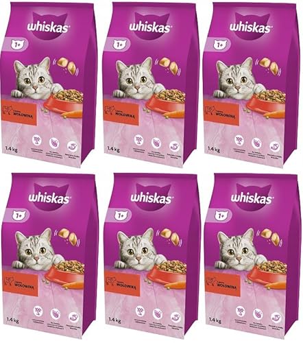 Whiskas Adult 1+ Katzentrockenfutter mit Rind, 6 Beutel, 6x1,4kg – Hochwertiges Trockenfutter für ausgewachsene Katzen ab 1 Jahr- unterschiedliche Produktverpackungen erhältlich Whiskas Adult 1+ Katzentrockenfutter mit Rind, 6 Beutel, 6x1,4kg – Hochwertiges Trockenfutter für ausgewachsene Katzen ab 1 Jahr- unterschiedliche Produktverpackungen erhältlich von whiskas