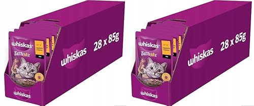 Whiskas Adult 1+ Nassfutter für Katzen Duo Classic Combos in Gelee mit Rind und Geflügel 2 x 28 x 85g (56 Beutel) von whiskas