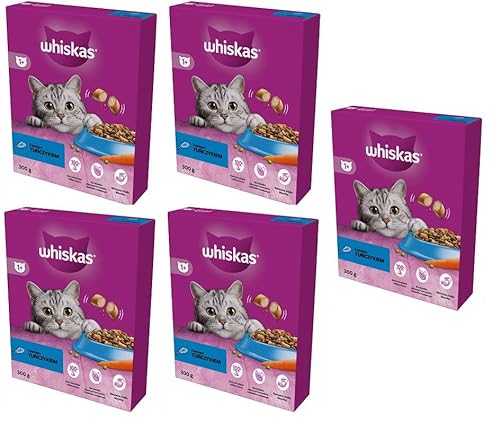 Whiskas Adult 1+ Trockenfutter mit Thunfisch im Karton, 5x300g (5 Packungen) - Katzentrockenfutter für Erwachsene Katzen - unterschiedliche Produktverpackungen erhältlich von whiskas