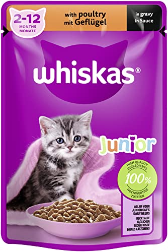 Whiskas Junior Katzenfutter, Geflügel in Sauce, 85 g von whiskas