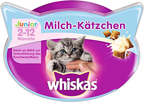 Whiskas Junior Knusper-Taschen Milch-Kätzchen, 8 Packungen (8 x 55 g) von Whiskas