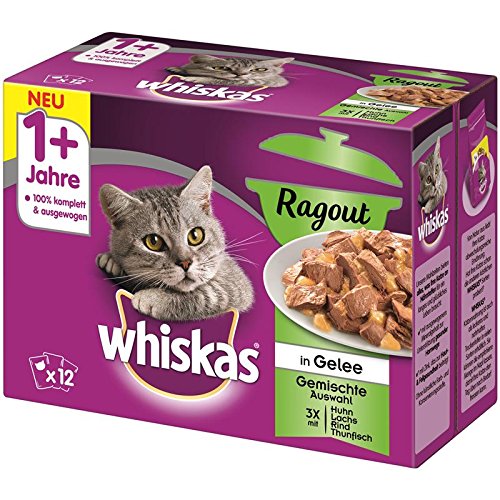 Whiskas Multipack 1+ Ragout Gemischte Auswahl 4X 12x85g Katzenfutter von whiskas