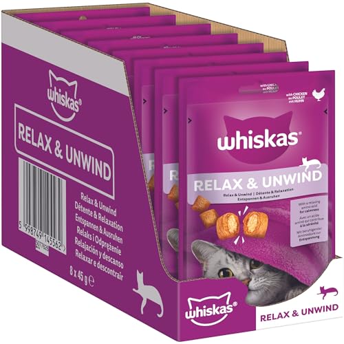 Whiskas Relax & Unwind Katzensnacks im Portionsbeutel für ausgewachsene Katzen mit Huhn 8x45g Whiskas Relax & Unwind Katzensnacks im Portionsbeutel für ausgewachsene Katzen mit Huhn 8x45g von whiskas