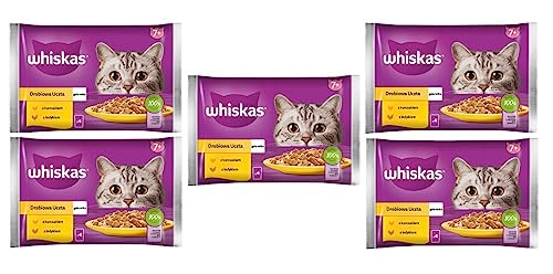 Whiskas Senior 7+ Nassfutter für Katzen in Gelee mit Huhn, Truthahn, 20 Portionsbeutel, 5x4x85g, Hochwertiges Nassfutter für ältere Katzen von whiskas