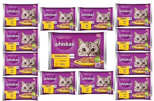 Whiskas Senior 7+ Nassfutter für Katzen in Gelee mit Huhn, Truthahn, 52 Portionsbeutel, 13x4x85g, Hochwertiges Nassfutter für ältere Katzen von whiskas