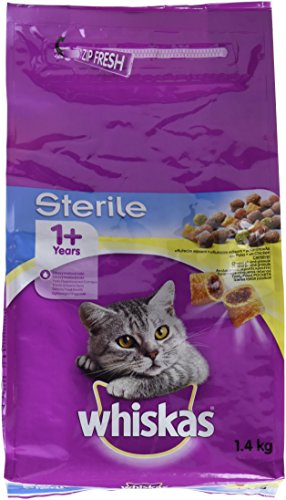 Whiskas Sterilisiertes Katzenfutter für ausgewachsene Katzen mit Hühnchengeschmack, 1,4 kg Whiskas Sterilisiertes Katzenfutter für ausgewachsene Katzen mit Hühnchengeschmack, 1,4 kg von whiskas