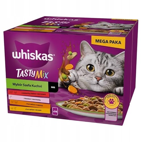 Whiskas Tasty Mix Chef´s Choice Katzenfutter nass in Sauce 96 Portionsbeuteln (4-er Pack) von whiskas