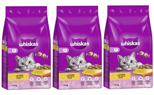 whiskas Trocken Adult 1+ mit Huhn | 3X 1,9kg Vorteilspack whiskas Trocken Adult 1+ mit Huhn | 3X 1,9kg Vorteilspack von whiskas