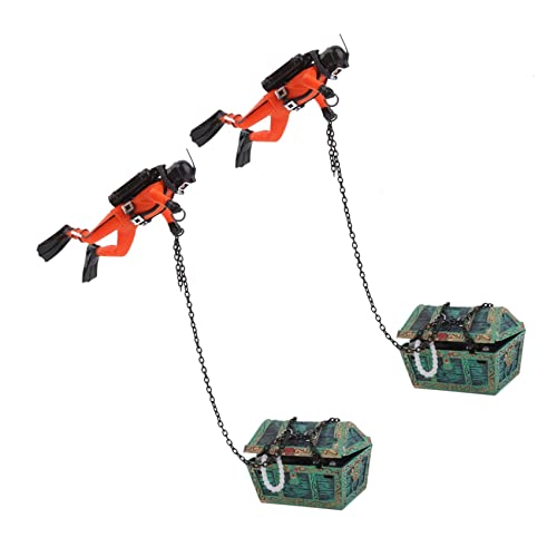 Vorfaove 2 x Schatztaucher Dekoration für Aquarien, Orange von wiianoxd