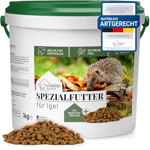 WILDLIFE HOME Igelfutter VON IGELHILFEN EMPFOHLEN Getreidefrei 1kg - Artgerechtes Spezialfutter für Igel mit Insektenprotein für die optimale Energieversorgung, Vollwertiges Igel Futter Trockenfutter von wildlife home