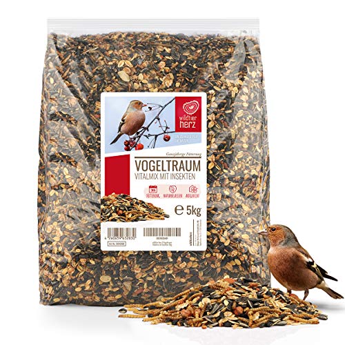 Wildtier Herz Vogeltraum Vitalmix Brutzeitfutter, Mit Insekten & Extra Protein, Artenschutz, Naturschutz Ideal für Eltern, Brut & Jungvögel - 5 kg - 38x28x10 cm von wildtier herz