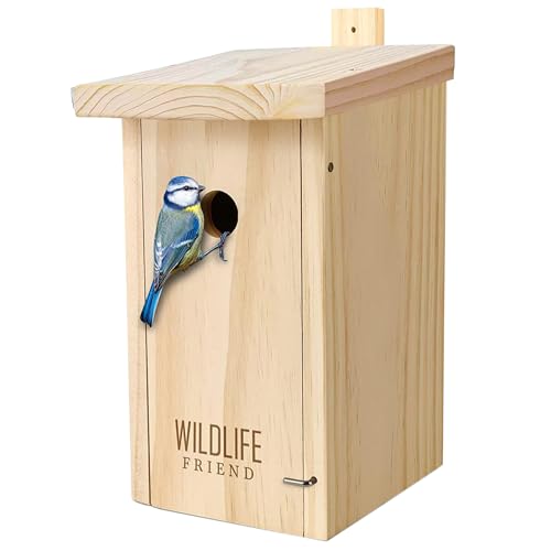 wildtier herz | Nistkasten Natur für Blaumeisen & kleine Meisenarten aus Massiv-Holz - verschraubt, unbehandelt, wetterfest, Vogelhaus für Meisen, Nisthilfe mit 28 mm Einflugloch wildtier herz | Nistkasten Natur für Blaumeisen & kleine Meisenarten aus Massiv-Holz - verschraubt, unbehandelt, wetterfest, Vogelhaus für Meisen, Nisthilfe mit 28 mm Einflugloch von wildtier herz