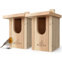 wildtier liebe Nistkasten für Rotkehlchen | 2er Set von wildtier liebe
