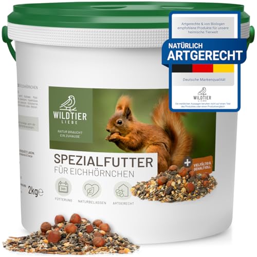 wildtier liebe Eichhörnchenfutter 2kg für Eichhörnchen & Streifenhörnchen I Ganzjahres-Futter Eichhörnchen,Streifenhörnchen Futter von wildtier liebe