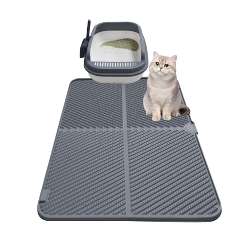 Windhunt Silikon-Katzentoilettenmatte, extra große Katzentoilettenmatte, wasserdicht, für Boden, leicht zu reinigen, rutschfeste Katzentoilettenmatte, Katzenbedarf, Grau Windhunt Silikon-Katzentoilettenmatte, extra große Katzentoilettenmatte, wasserdicht, für Boden, leicht zu reinigen, rutschfeste Katzentoilettenmatte, Katzenbedarf, Grau von windhunt