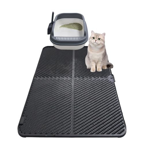 Windhunt Silikon-Katzentoilettenmatte, extra große Katzentoilettenmatte, wasserdicht, für Boden, leicht zu reinigen, rutschfeste Katzentoilettenmatte, Katzenbedarf, Schwarz Windhunt Silikon-Katzentoilettenmatte, extra große Katzentoilettenmatte, wasserdicht, für Boden, leicht zu reinigen, rutschfeste Katzentoilettenmatte, Katzenbedarf, Schwarz von windhunt
