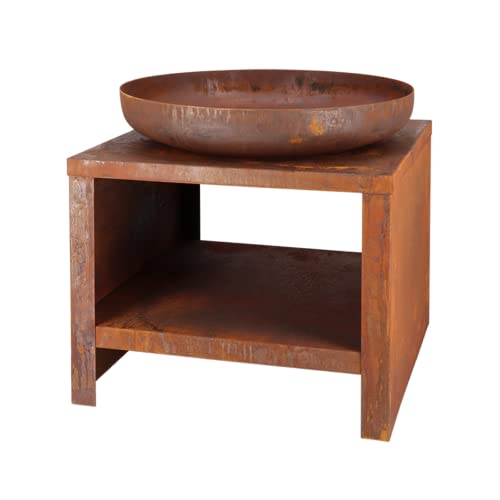 windschief-living Landhaus Feuerschale mit Holzfach Hugo, 60 cm, schwere Qualität 19 kg windschief-living Landhaus Feuerschale mit Holzfach Hugo, 60 cm, schwere Qualität 19 kg von windschief-living